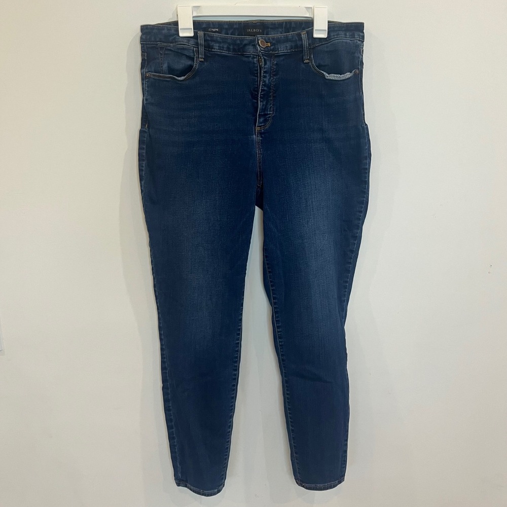 Talbots Womens High Waisted Jeggings Dark Indigo Blue Stretch Denim Size 6